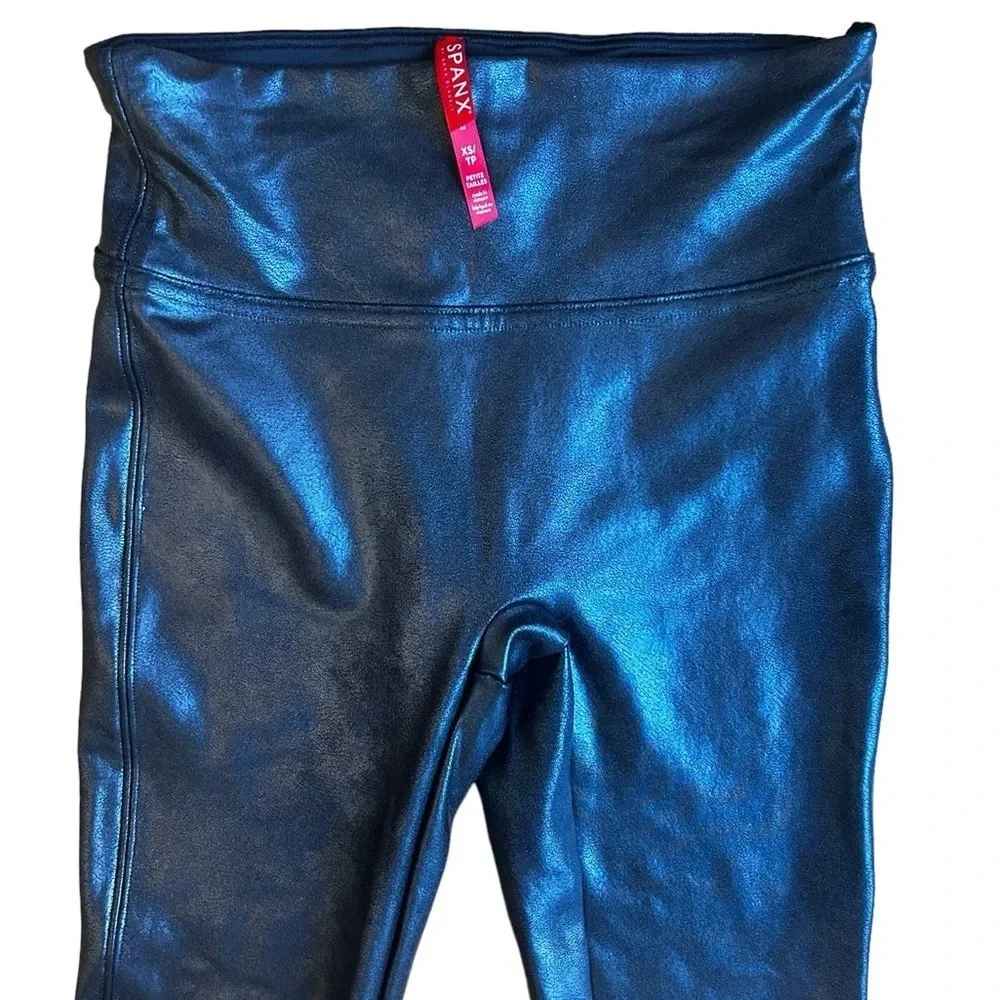 SPANX Women’s Faux Black Leather Leggings NWOT Size Extra Small‎